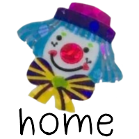 blue-haired clown as the home button