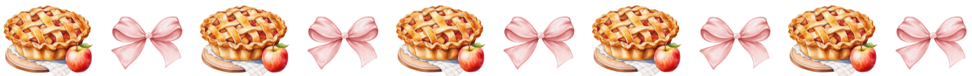 pink bows and lattice pies as a divider