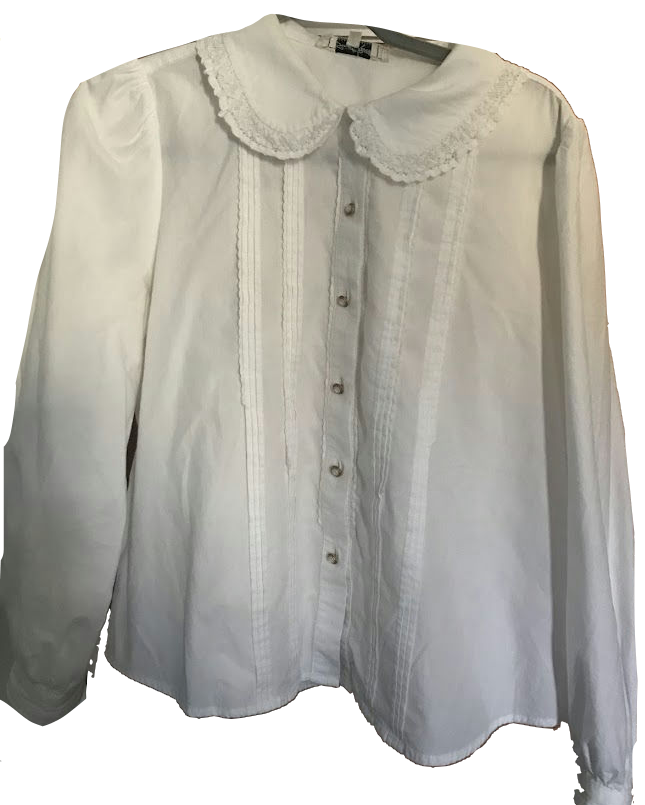 cropped 3/4 sleeve white cotton top