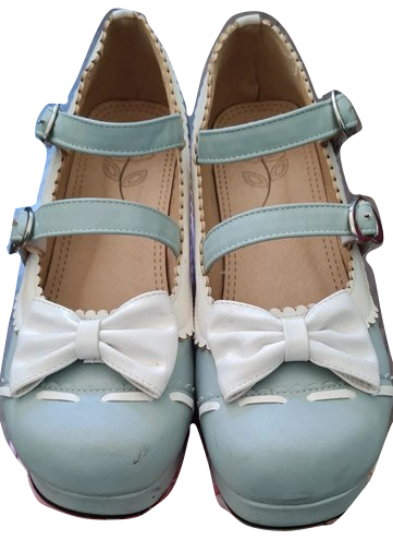 duck-egg blue cute heels