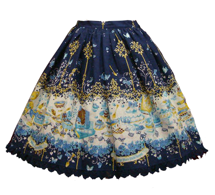 Navy and light blue skirt