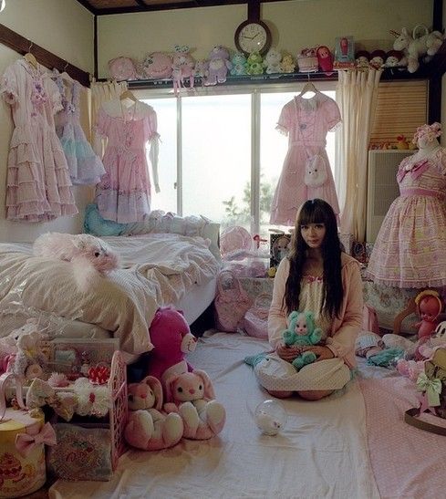 A sweet Lolita in her cute bedroom