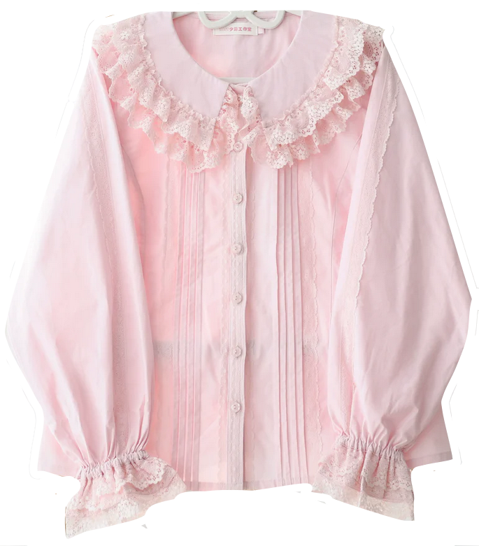 pink long sleeve blouse