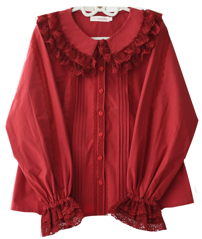 red short sleeve blouse