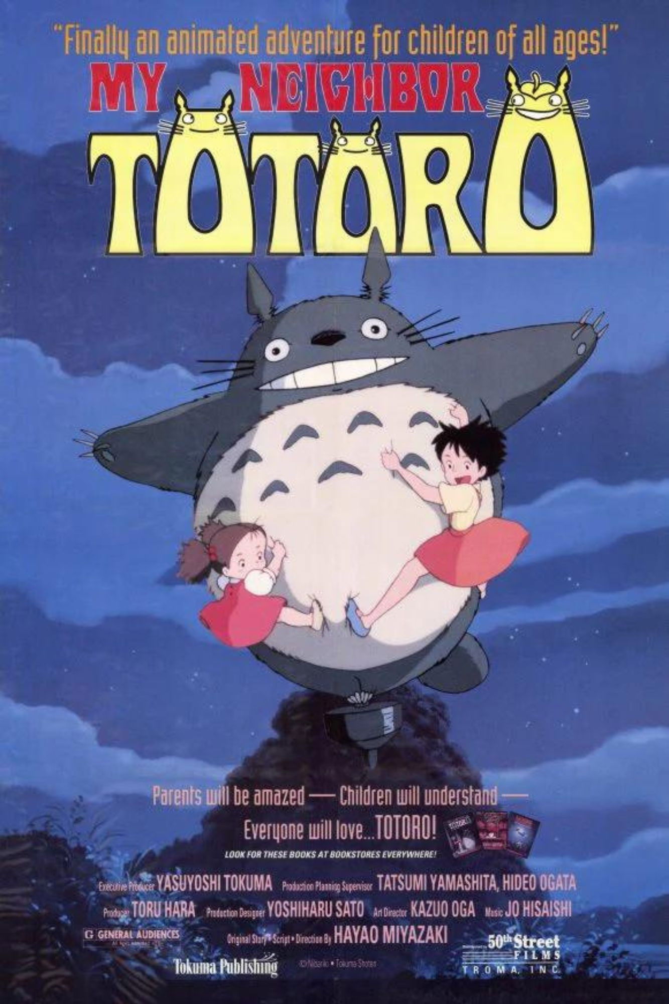 Totoro and the two children as the poster