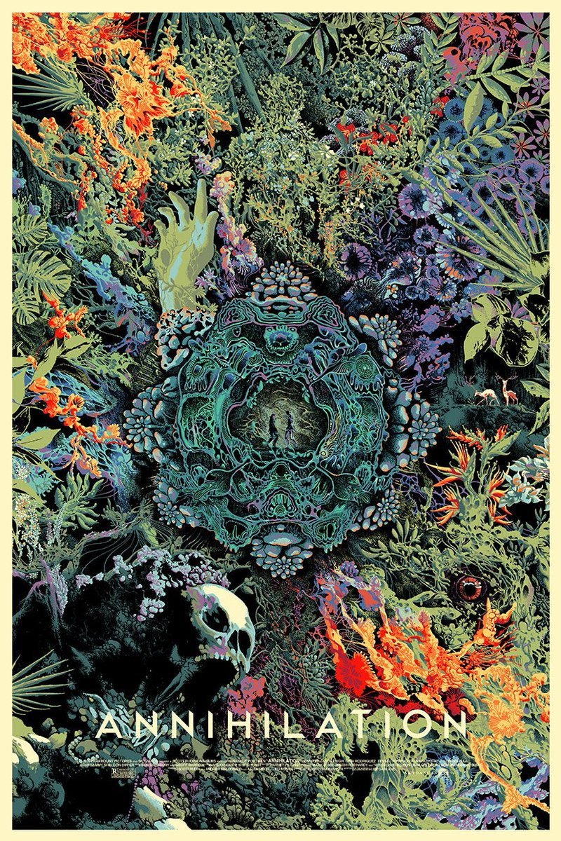 colourful, hand-drawn poster for the film Annihliation